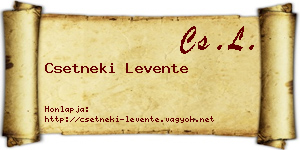 Csetneki Levente névjegykártya