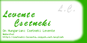 levente csetneki business card